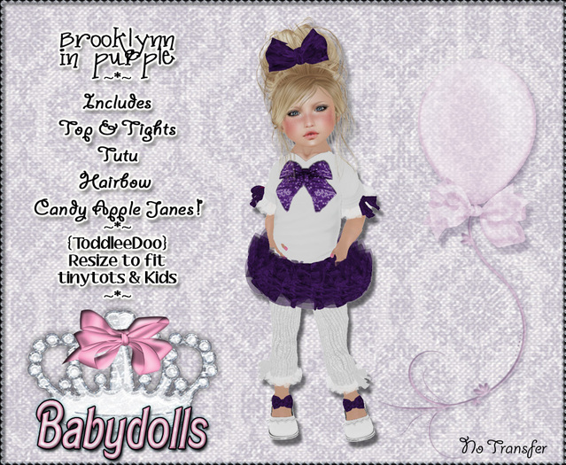 {BBT} Brooklynn in purple - Toddleedoo Outfit