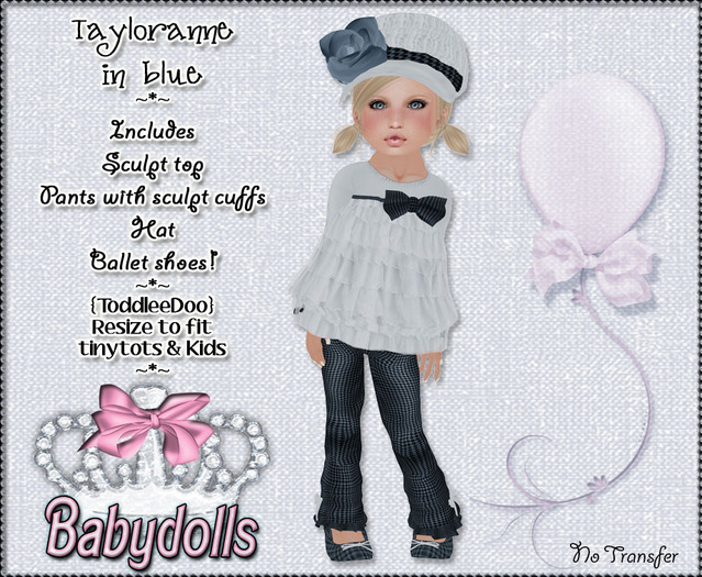 {BBT} Tayloranne in blue - Toddleedoo Outfit