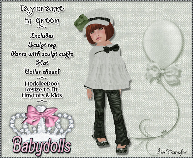 {BBT} Tayloranne in green - Toddleedoo Outfit