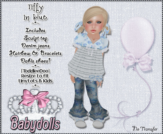 {BBT} Tiffy in blue - Toddleedoo Outfit