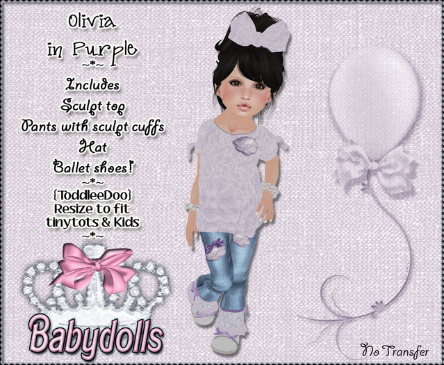 {BBT} Olivia in purple - Toddleedoo Outfit