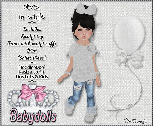 {BBT} Olivia in white - Toddleedoo Outfit