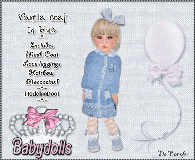 {BB} Vanilla Coat in blue - Toddleedoo 