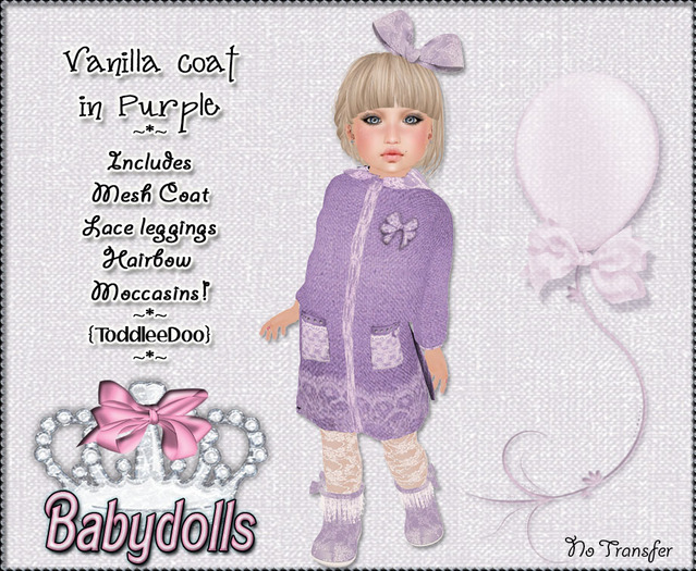 {BB} Vanilla Coat in purple - Toddleedoo 