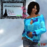 Blouse tiki bleu clair