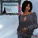 Blouse ete Bleu a Pois blanc