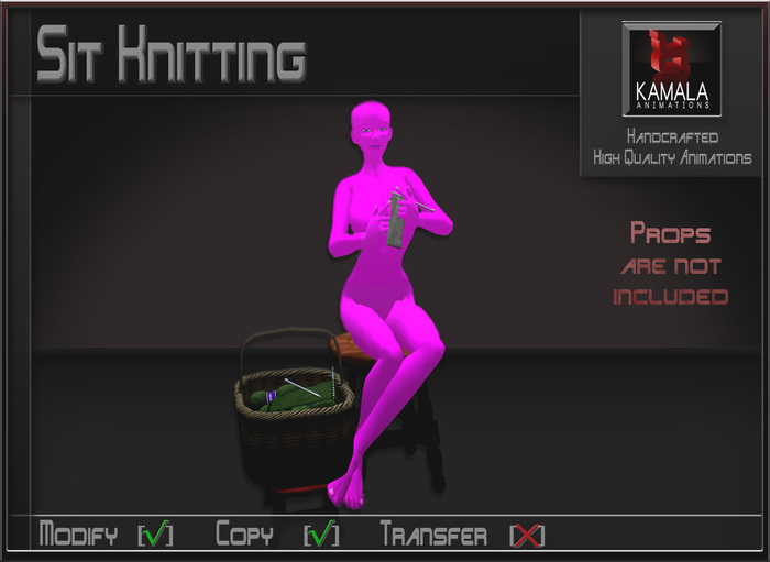 Chores Crafts  *Sit Knitting* Copyable Poseball