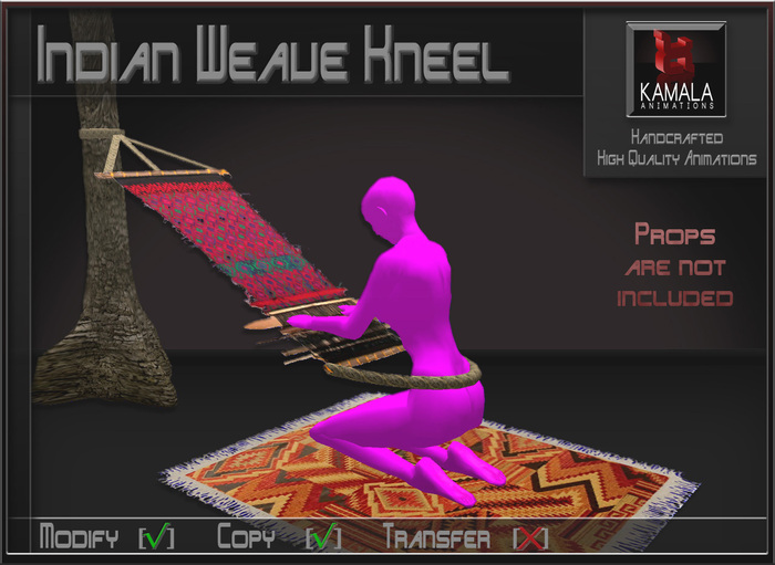 Chores Crafts  *Indian Weave Kneel* Copyable Poseball