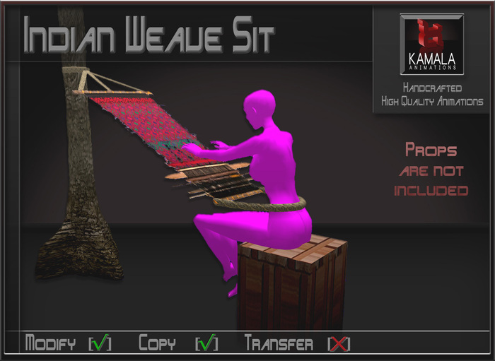 Chores Crafts  *Indian Weave Sit* Copyable Poseball