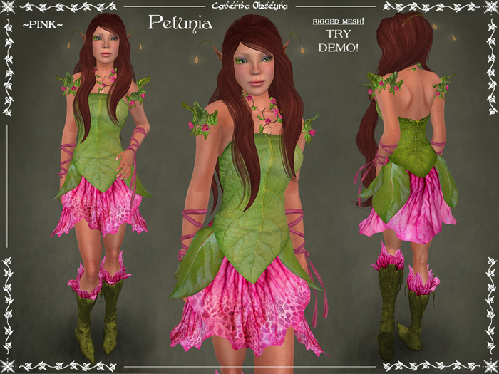 DEMO Petunia Outfit by Caverna Obscura - rigged and fitted mesh