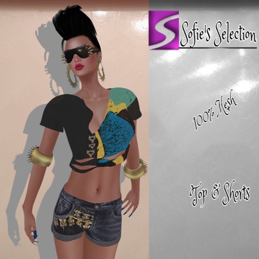 <S> Mesh Graffiti Outfit