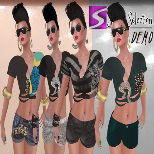 <S> Mesh Crop Top & Shorts Demo