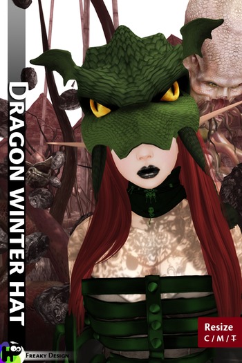 FreakyDesign - Dragon winter hat green