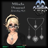 [FPI] Milada Diamond - Lovely Filigree Heart Necklace, Earrings & Belly Piercing Set, A Great Gift!
