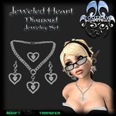 [FPI] Jeweled Heart Diamond - Lovely Gem Stone Heart Necklace, Earrings & Belly Piercing Set, A Great Gift!