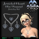 [FPI] Jeweled Heart Blue - Lovely Gem Stone Heart Necklace, Earrings & Belly Piercing Set, A Great Gift!