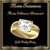 MT - MENS SOLITAIRE DIAMOND PINKY RING YG