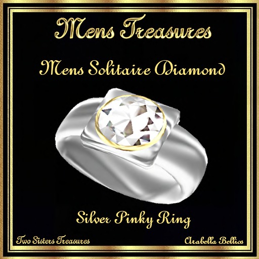 MT - MENS SOLITAIRE DIAMOND PINKY RING SILVER