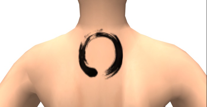 -Tintable- Enso Circle Nape Tattoo