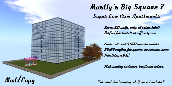 Mostly's Big Square 7 Low Prim Apartment Building 