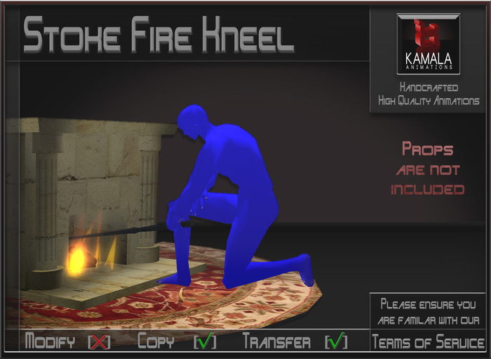 Chores House *Stoke Fire Kneel* Animations for Builders