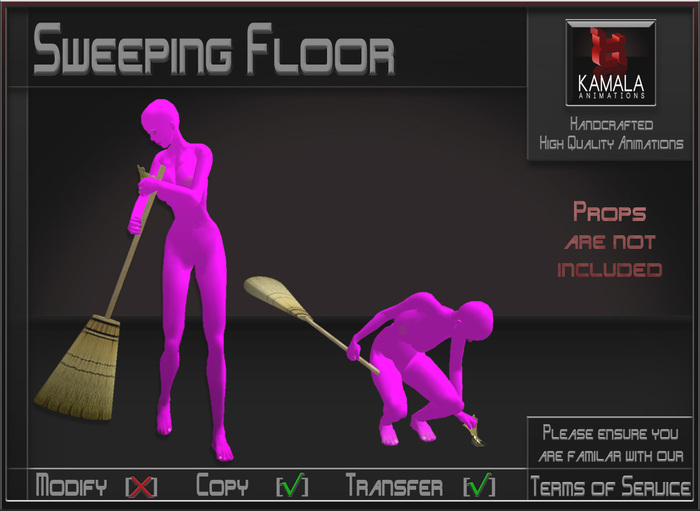 Chores House *Sweeping Floor* Animations for Builders