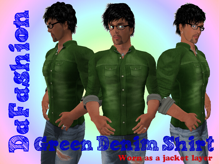DaFashion Mens Denim Green