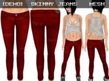 DEMO Skinny Jeans Red - Mesh
