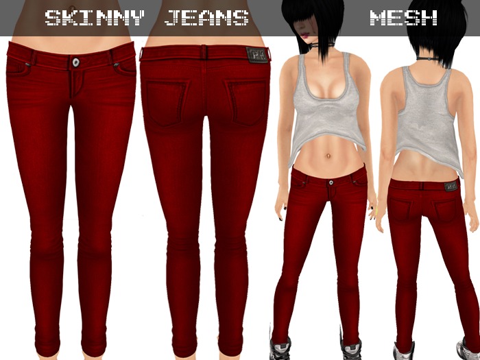 Skinny Jeans Red - Mesh