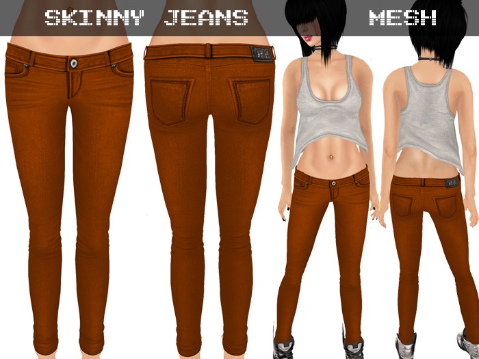 Skinny Jeans Orange - Mesh
