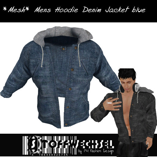 [Stoffwechsel] *Mesh* Mens Denim Hoodie Jacket blue *boxed*