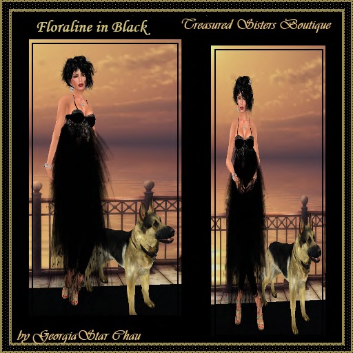 TST Floraline Black Gown