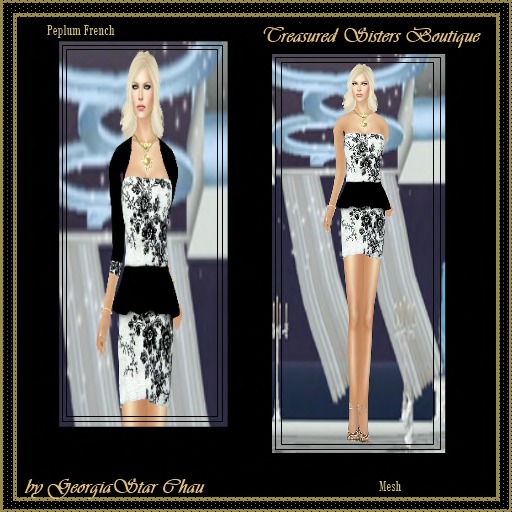 GSC Peplum French Mesh Dress