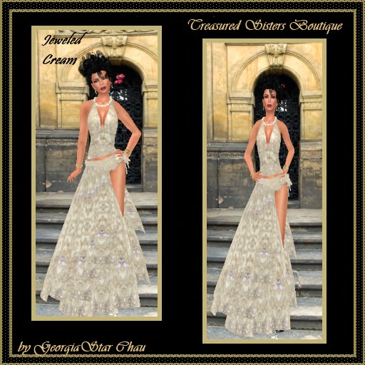 GSC Jeweled Cream Dress