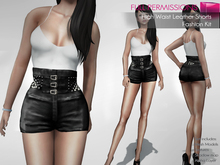 Full Perm Rigged Mesh Ladies High Waist leather Shorts - Fashion Kit