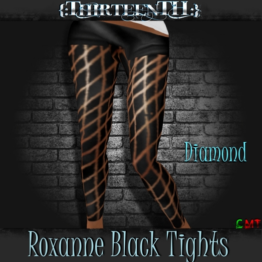 {:ThirteenTH:} Roxanne Black Tights_Diamond