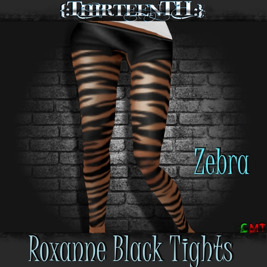 {:ThirteenTH:} Roxanne Black Tights_Zebra