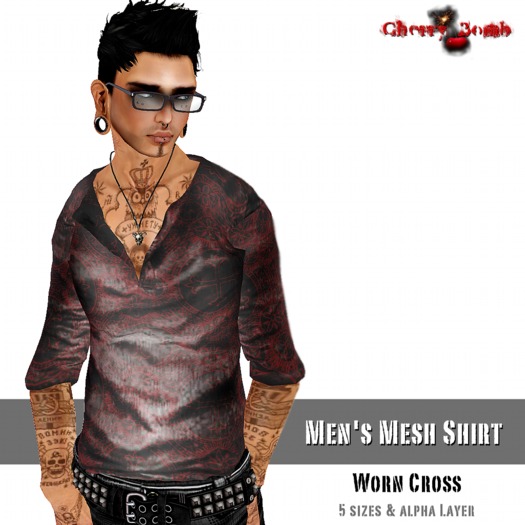 Men's Mesh Shirt - Faded Cross