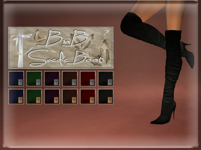 ::BnB:: Over the knee MESH boots~suede~ HUD color menu