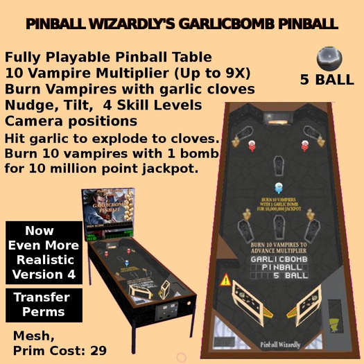 Pinball Wizardly's Playable GarlicBomb Pinball