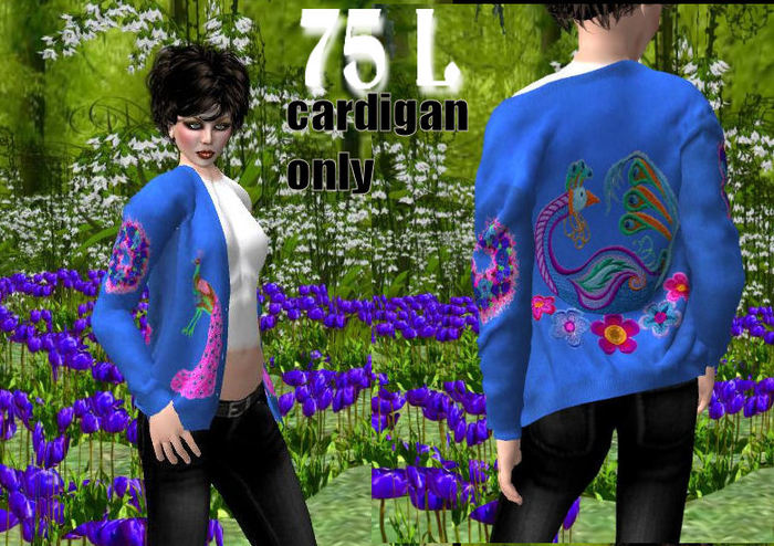 off the shoulder cardigan peacock blue