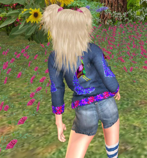 denim peacock knotted shirt