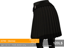 22769 ~ [femme] Pleated Skirt Black
