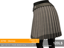 22769 ~ [femme] Pleated Skirt Black