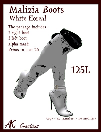malizia white/floreal boots