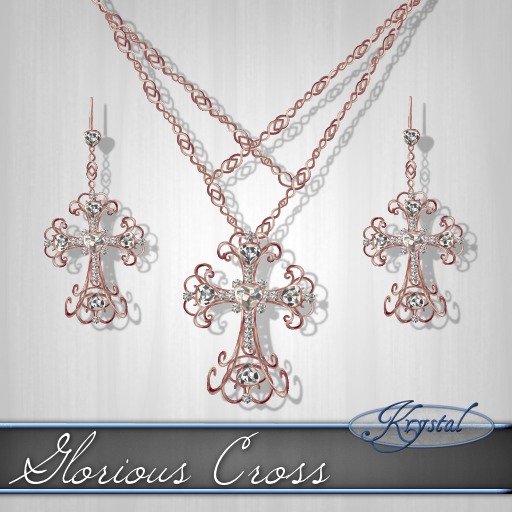 ::: Krystal ::: Glorious Cross - Rose Gold