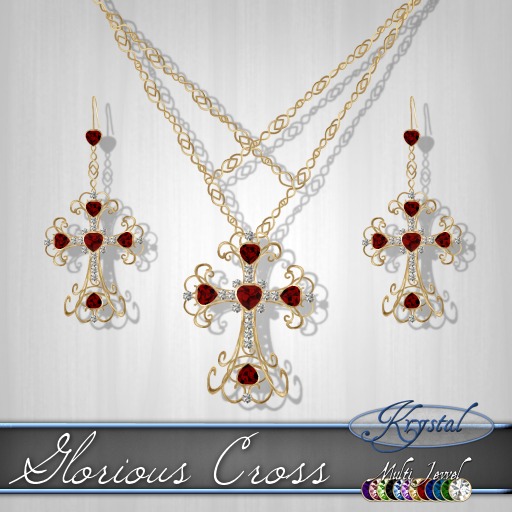 ::: Krystal ::: Glorious Cross - Gold (MultiJewel) 