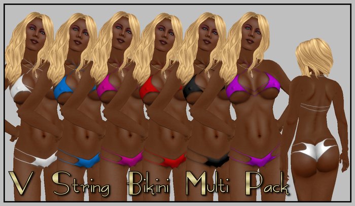 6 V String Bikini Multi Pack