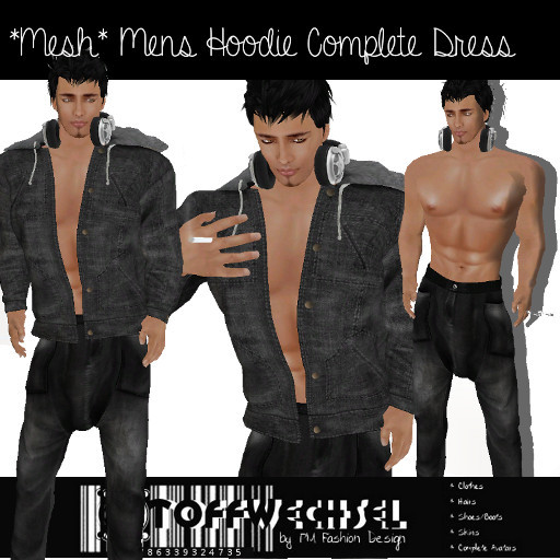 [Stoffwechel] *Mesh* Mens Hoodie Dress black (jacket & pants)