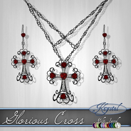 ::: Krystal ::: Glorious Cross - Gold (MultiJewel) 